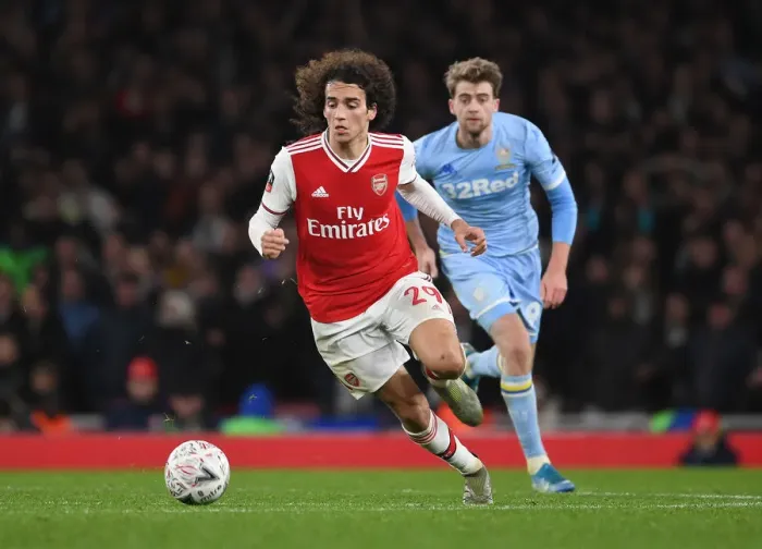 Framed Print : Matteo Guendouzi: Arsenal's FA Cup Star in Action Against Leeds United