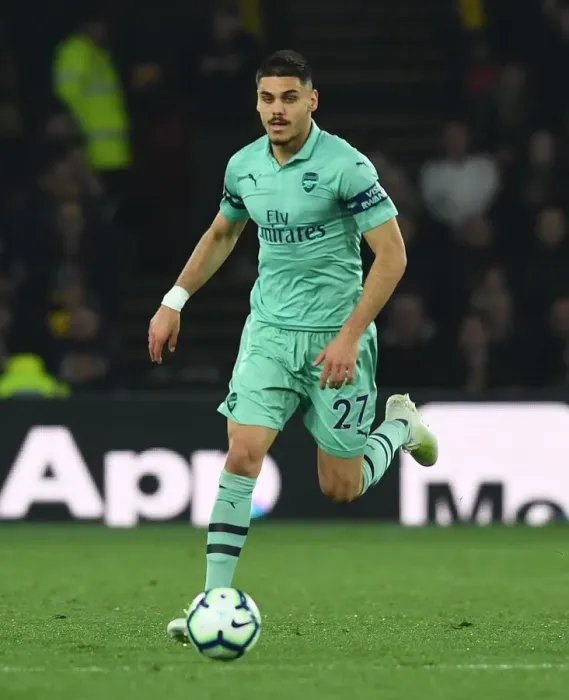 Framed Print : Mavropanos in Action: Arsenal vs Watford (2018-19) Framed Print : Mavropanos in Action: Arsenal vs Watford (2018-19)