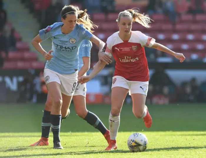 Framed Print : Mead vs Scott: A FA WSL Cup Final Showdown - Arsenal's Beth Mead Clashes with Manchester City's Jill Scott Framed Print : Mead vs Scott: A FA WSL Cup Final Showdown - Arsenal's Beth Mead Clashes with Manchester City's Jill Scott