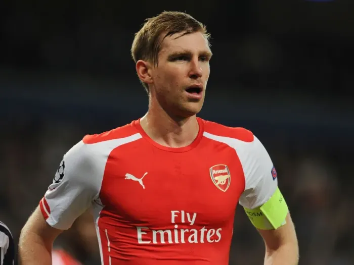Framed Print : Per Mertesacker of Arsenal in Action against RSC Anderlecht in the 2014-15 UEFA Champions League