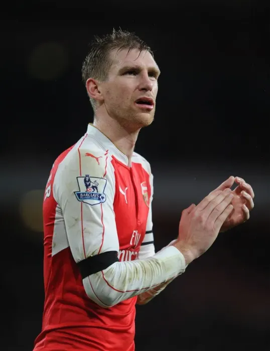 Framed Print : Per Mertesacker Celebrates with Arsenal Fans after Arsenal's Victory over Newcastle United, Premier League 2015-16