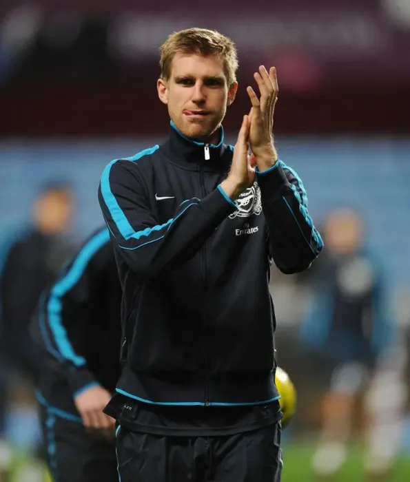 Framed Print : Per Mertesacker: Focused Ahead of Aston Villa vs. Arsenal (Premier League, 2011)