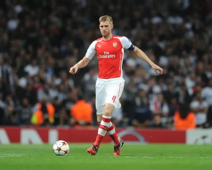 Framed Print : Per Mertesacker Focuses Ahead of Arsenal's Champions League Showdown Against Besiktas