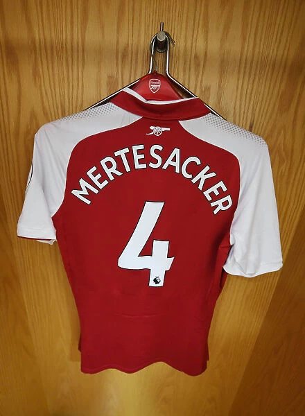 Per Mertesacker's Arsenal Shirt in the Home Changing Room before Arsenal vs Burnley (2017-18)