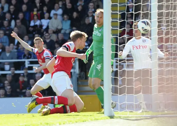 Framed Print : Per Mertesacker's Header: Arsenal's Lone Goal in Fulham Clash (April 2013) Framed Print : Per Mertesacker's Header: Arsenal's Lone Goal in Fulham Clash (April 2013)