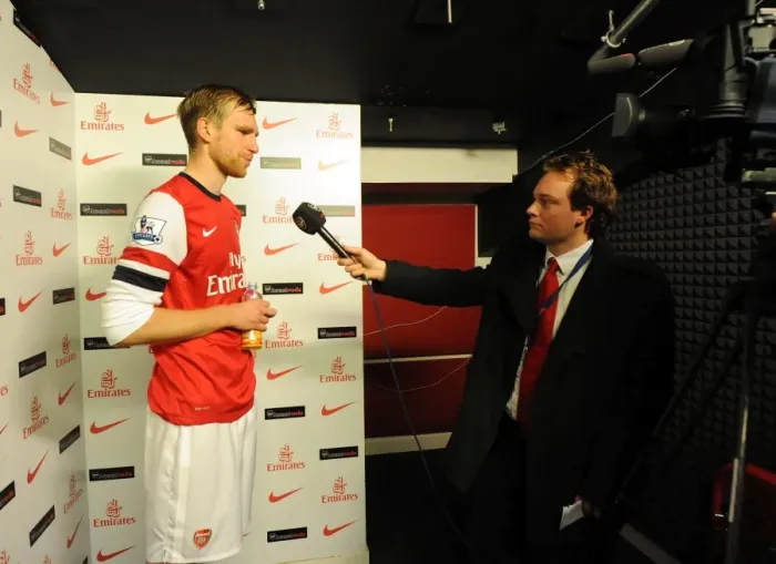 Framed Print : Per Mertesacker's Post-Match Interview: Arsenal's Victory Over Tottenham Hotspur (5-2) Framed Print : Per Mertesacker's Post-Match Interview: Arsenal's Victory Over Tottenham Hotspur (5-2)