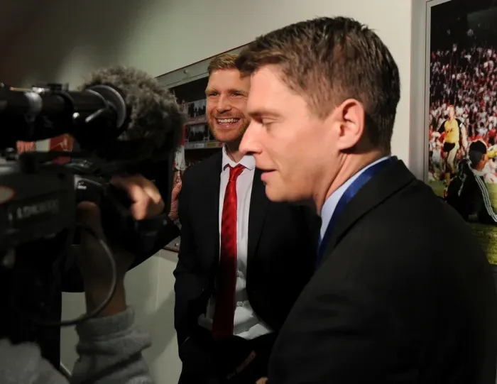 Framed Print : Per Mertesacker's Pre-Match Interview Before Arsenal vs Sunderland (2015) Framed Print : Per Mertesacker's Pre-Match Interview Before Arsenal vs Sunderland (2015)
