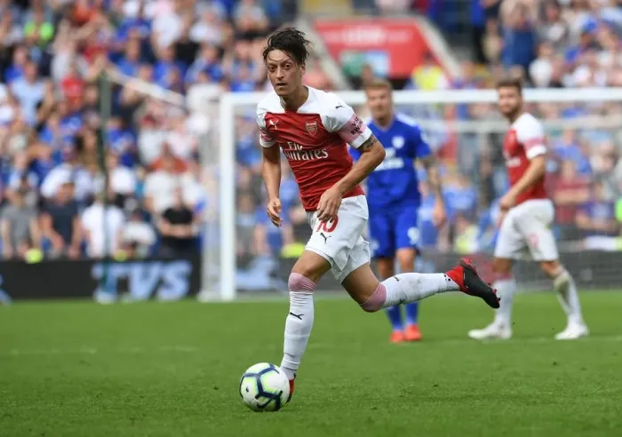 Framed Print : Mesut Ozil in Action: Arsenal vs. Cardiff City, Premier League 2018-19