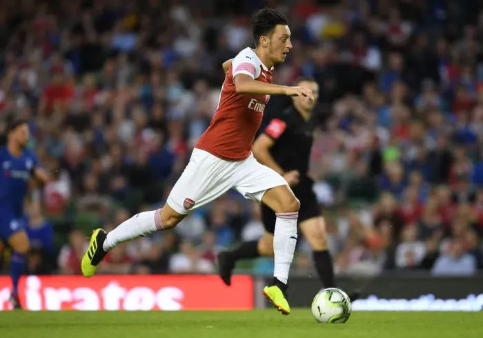 Framed Print : Mesut Ozil in Action: Arsenal vs. Chelsea, International Champions Cup 2018