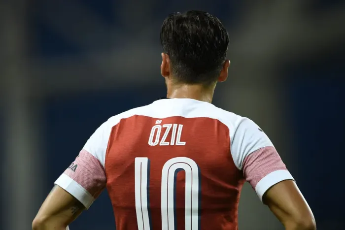 Framed Print : Mesut Ozil in Action: Arsenal vs. Chelsea, Dublin 2018