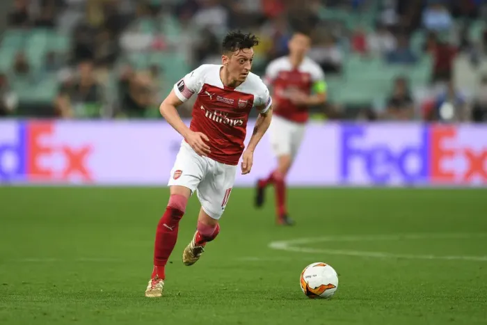 Framed Print : Mesut Ozil in Action at the Arsenal vs. Chelsea Europa League Final, Baku 2019
