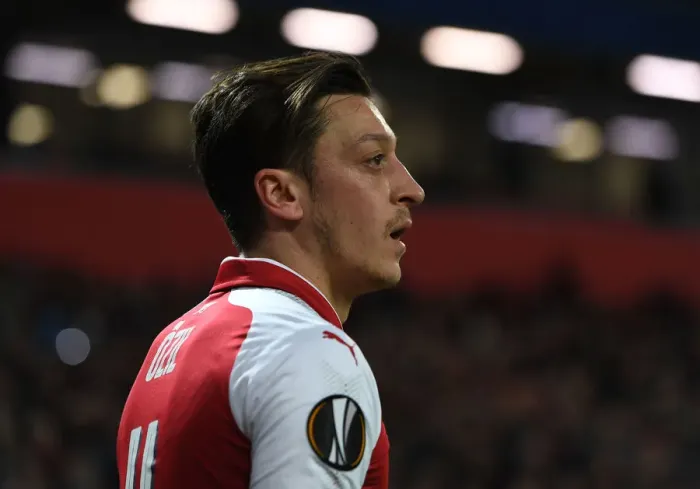 Framed Print : Mesut Ozil in Action: Arsenal vs. CSKA Moskva, UEFA Europa League Quarterfinals (2018)