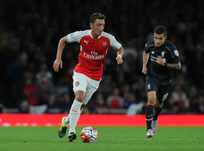 Framed Print : Mesut Ozil in Action: Arsenal vs. Liverpool, Premier League 2015 / 16