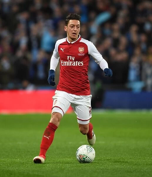Mesut Ozil in Action: Arsenal vs Manchester City - Carabao Cup Final 2018