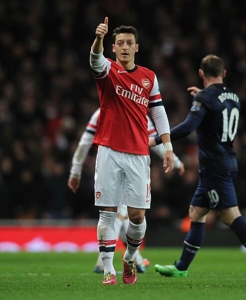 Mesut Ozil in Action: Arsenal vs Manchester United, Premier League 2013-14
