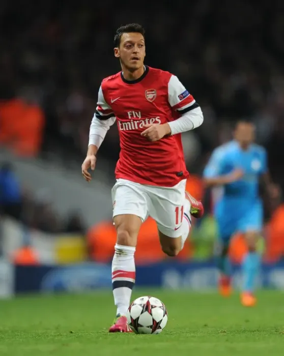 Framed Print : Mesut Ozil in Action: Arsenal vs. Marseille, UEFA Champions League (2013-14)