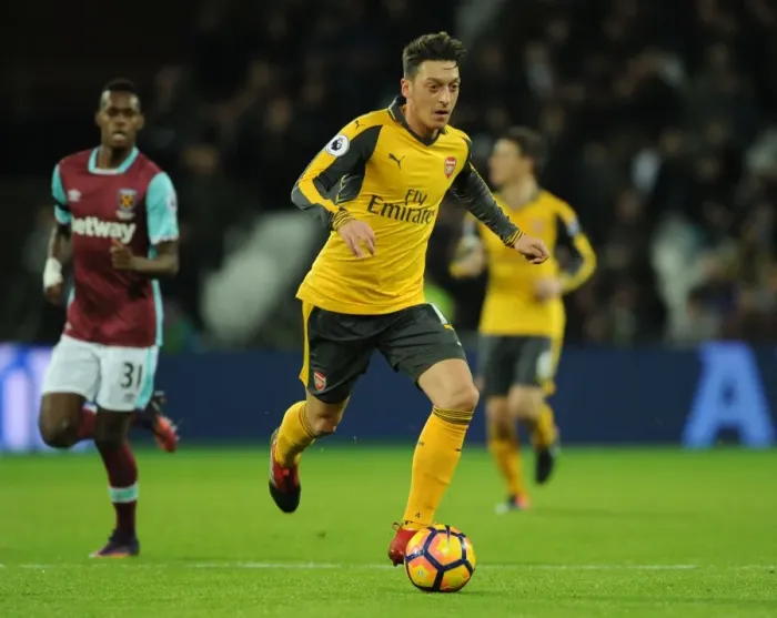 Framed Print : Mesut Ozil in Action: Arsenal vs. West Ham United - Premier League Clash (2016-17)