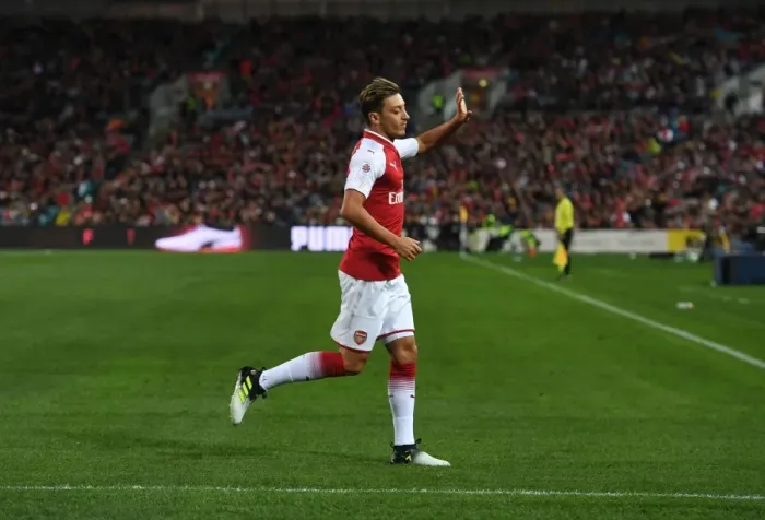 Framed Print : Mesut Ozil in Action: Arsenal vs. Western Sydney Wanderers, Sydney 2017