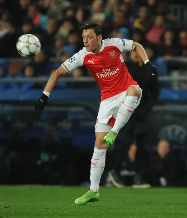 Framed Print : Mesut Ozil: In Action Against Barcelona, UEFA Champions League 2015-16
