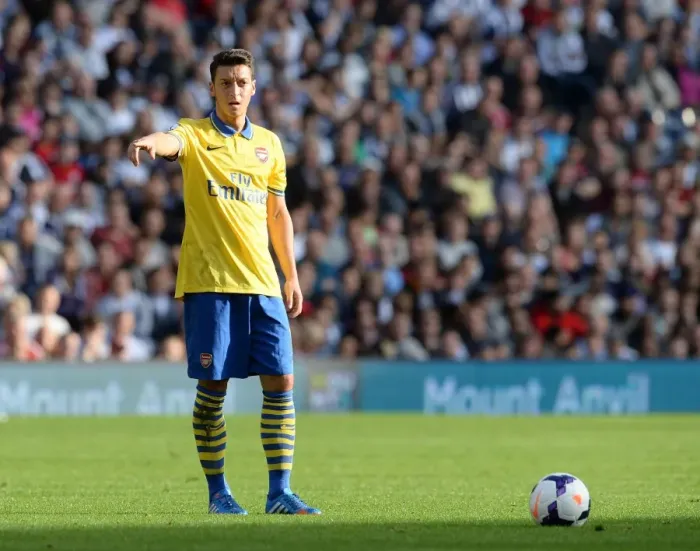 Framed Print : Mesut Ozil in Action: West Bromwich Albion vs. Arsenal, 2013-14 Premier League
