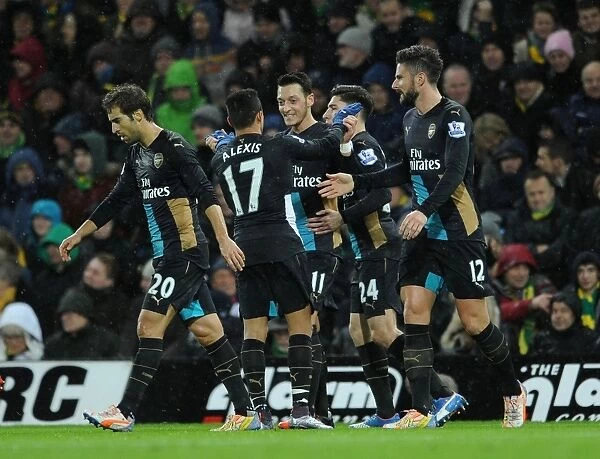 Mesut Ozil and Alexis Sanchez: A Dazzling Duo in Full Glory - Arsenal's Goal Celebration vs Norwich City, 2015-16