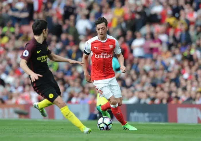 Framed Print : Mesut Ozil (Arsenal). Arsenal 2: 2 Manchester City. Premier League. Emirates Stadium