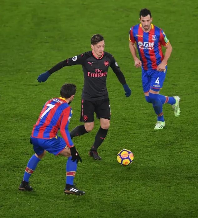 Framed Print : Mesut Ozil (Arsenal) Johan Cabaye and Luka Milijovic (Palace). Crystal Palace 2: 3 Arsenal Framed Print : Mesut Ozil (Arsenal) Johan Cabaye and Luka Milijovic (Palace). Crystal Palace 2: 3 Arsenal