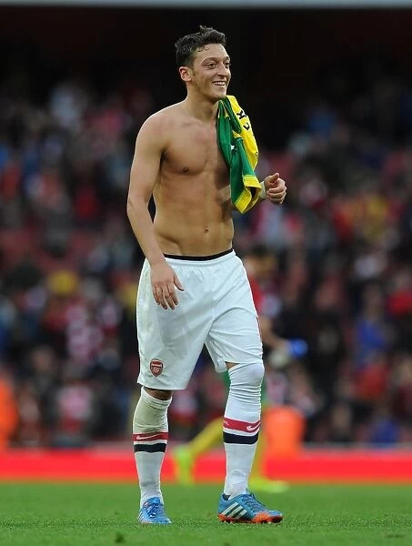 Mesut Ozil (Arsenal) after the match. Arsenal 4: 1 Norwich City. Barclays Premier League