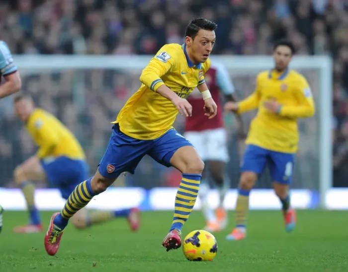 Framed Print : Mesut Ozil (Arsenal). West Ham United 1: 3 Arsenal. Barclays Premier League. The Boleyn Ground