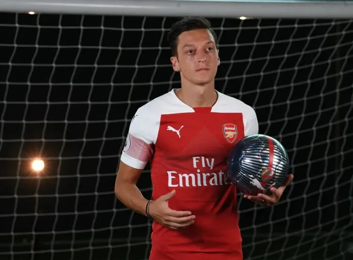 Framed Print : Mesut Ozil at Arsenal's 2018 / 19 First Team Photo Call