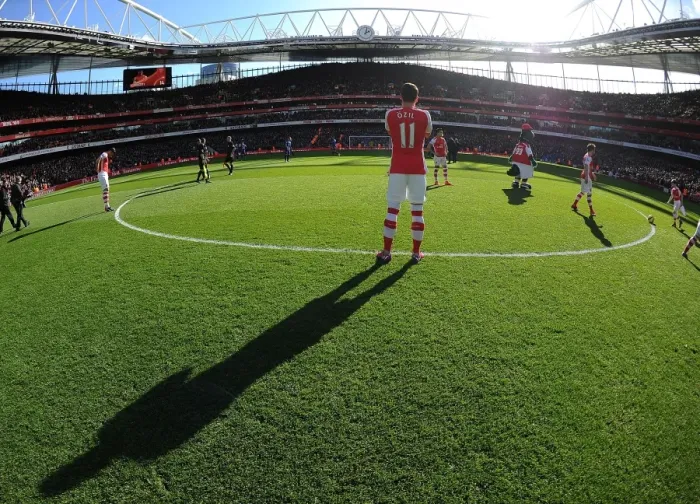 Framed Print : Mesut Ozil: Arsenal's Star Player Ahead of Arsenal vs. Everton, Premier League 2014-15
