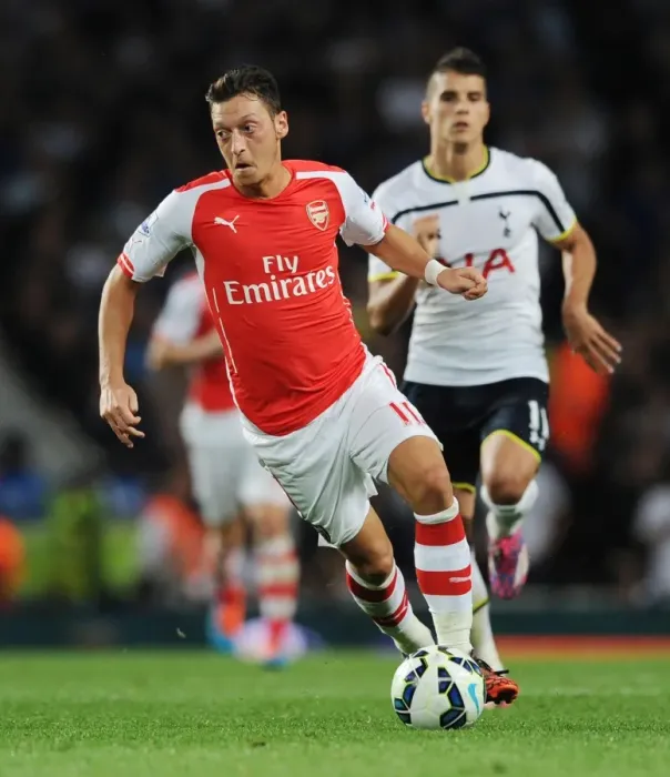 Framed Print : Mesut Ozil: Battle in the Midfield - Arsenal vs. Tottenham Rivalry, 2014-15 Premier League