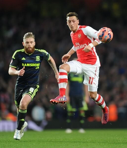 Mesut Ozil Breaks Past Middlesbrough's Defence in FA Cup Fifth Round Clash