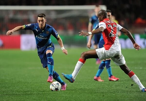 Mesut Ozil Breaks Past Monaco's Geoffrey Kondogbia: Arsenal vs Monaco, UEFA Champions League Round of 16, March 2015