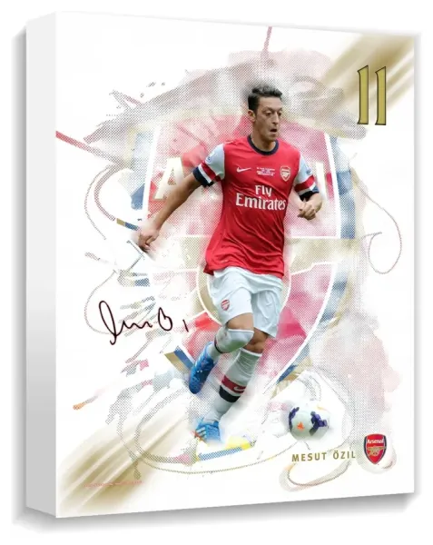 Mesut Ozil in Arsenal FC Kit Canvas Print 508x406mm ARS056. Art