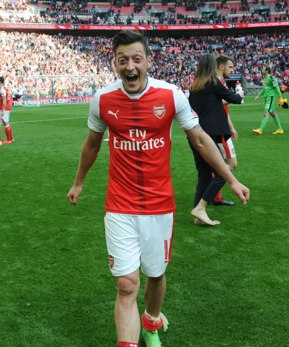 Framed Print : Mesut Ozil Celebrates Arsenal's FA Cup Semi-Final Victory Over Manchester City Framed Print : Mesut Ozil Celebrates Arsenal's FA Cup Semi-Final Victory Over Manchester City
