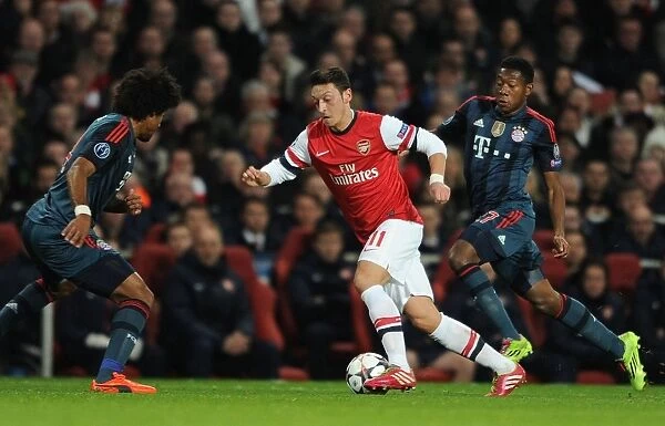 Mesut Ozil Clashes with Dante and David Alaba in Arsenal vs. Bayern Munich UCL Showdown