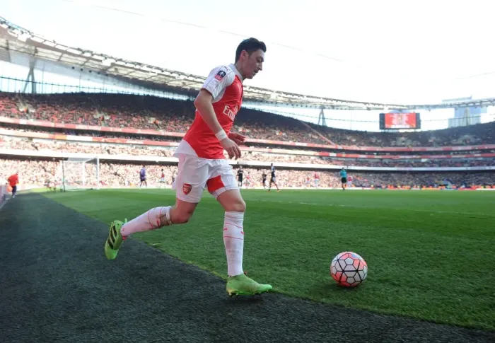 Framed Print : Mesut Ozil in FA Cup Action: Arsenal vs. Watford at The Emirates