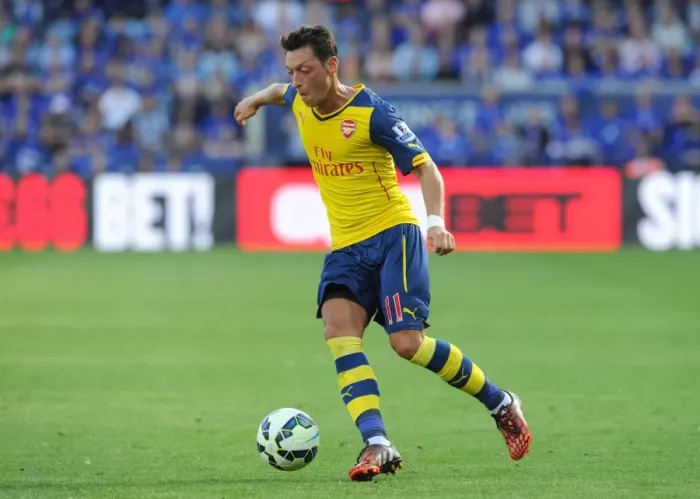 Framed Print : Mesut Ozil at The King Power Stadium: Arsenal Holds Leicester City in a 1-1 Barclays Premier League Draw Framed Print : Mesut Ozil at The King Power Stadium: Arsenal Holds Leicester City in a 1-1 Barclays Premier League Draw