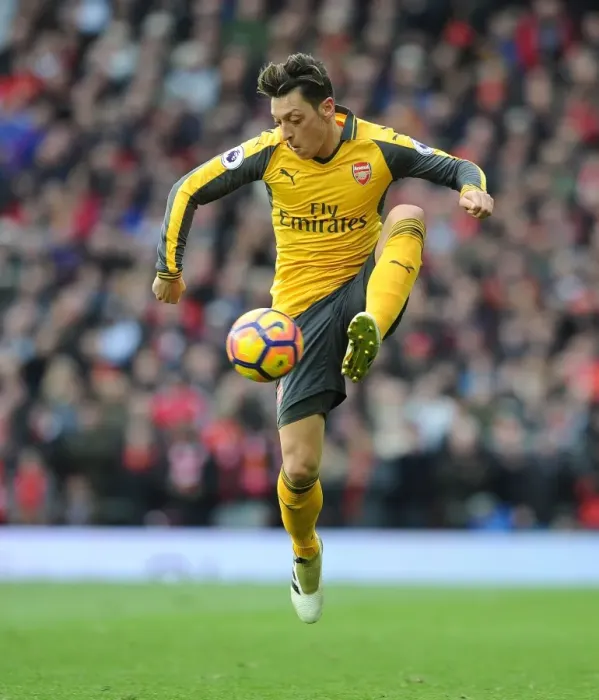 Framed Print : Mesut Ozil at Old Trafford: Arsenal vs. Manchester United, Premier League 2016-17