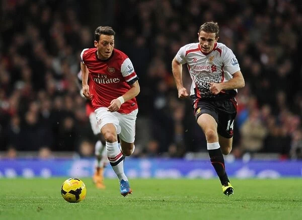 Mesut Ozil Outmaneuvers Jordan Henderson: Arsenal vs Liverpool, Premier League 2013-14