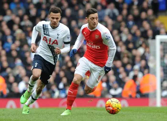 Framed Print : Mesut Ozil Outsmarts Dele Alli: Premier League Battle - Arsenal's Masterclass vs. Tottenham, 2015-16