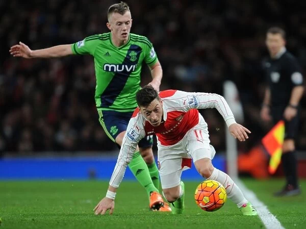 Mesut Ozil Outsmarts James Ward-Prowse: Arsenal vs Southampton, 2015-16 Premier League