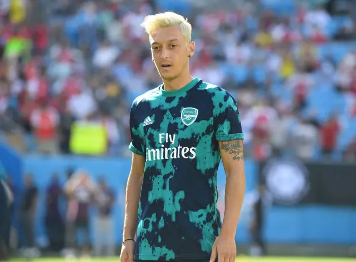 Framed Print : Mesut Ozil Prepares for Arsenal's Clash against Fiorentina at 2019 International Champions Cup, Charlotte