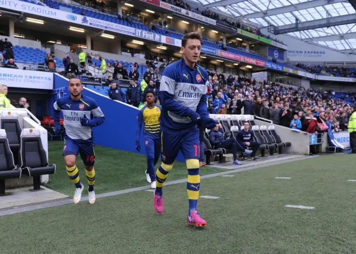 Framed Print : Mesut Ozil Prepares for FA Cup Clash against Brighton & Hove Albion