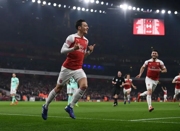 Framed Print : Mesut Ozil Scores: Arsenal vs AFC Bournemouth, Premier League 2018-19