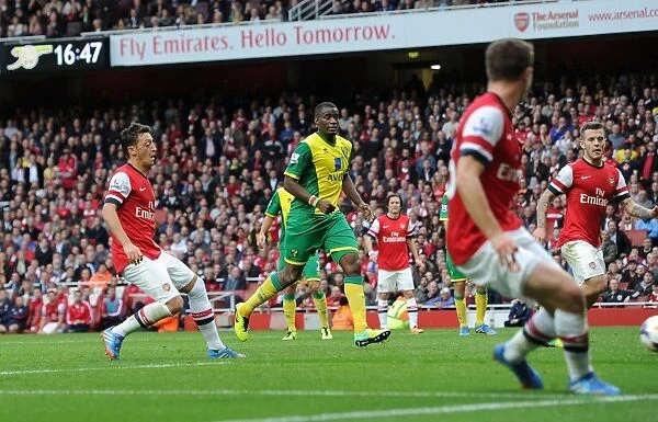 Mesut Ozil Scores Arsenal's Fourth Goal Against Norwich City, 2013-14 Season