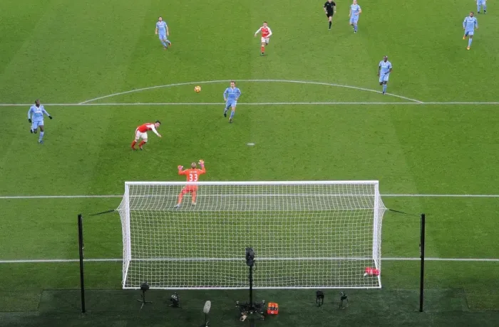 Framed Print : Mesut Ozil Scores Arsenal's Second Goal Against Stoke City, Premier League 2016-17 Framed Print : Mesut Ozil Scores Arsenal's Second Goal Against Stoke City, Premier League 2016-17
