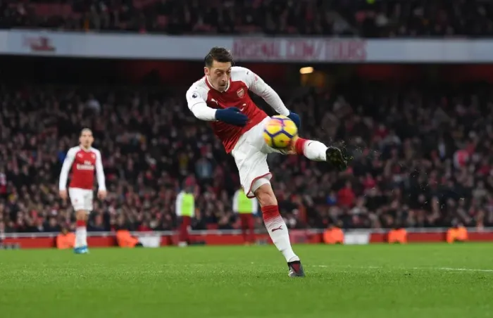 Framed Print : Mesut Ozil Scores: Arsenal's Victory Against Newcastle United, Premier League 2017-18