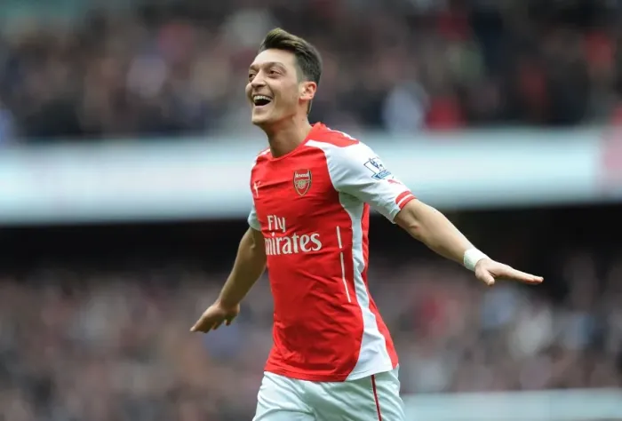 Framed Print : Mesut Ozil Scores the Decisive Goal: Arsenal's Victory over Liverpool, Premier League 2014-15